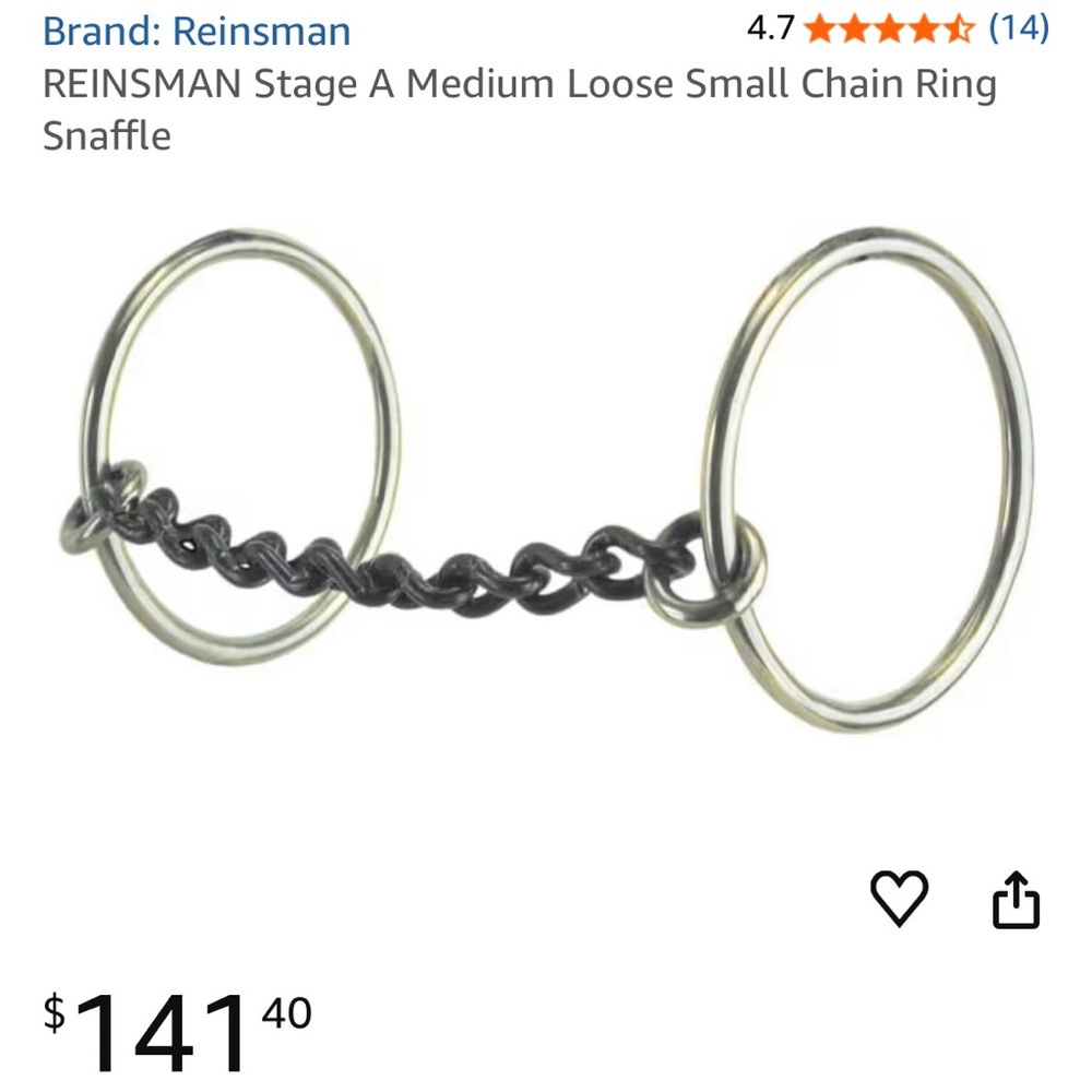Reinsman Chain Ring Snaffle